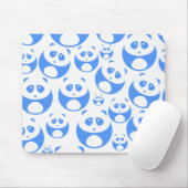 Kawaii Panda Baby Blue and White Pattern Mousepad (Mit Mouse)