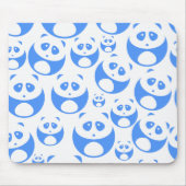 Kawaii Panda Baby Blue and White Pattern Mousepad (Vorne)
