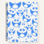 Kawaii Panda Baby Blue and White Pattern Notizblock (Vorderseite)