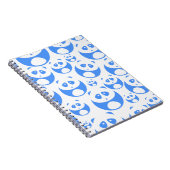 Kawaii Panda Baby Blue and White Pattern Notizblock (Rechte Seite)