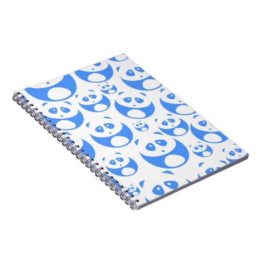 Kawaii Panda Baby Blue and White Pattern Notizblock (Rechte Seite)