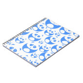 Kawaii Panda Baby Blue and White Pattern Notizblock (Linke Seite)