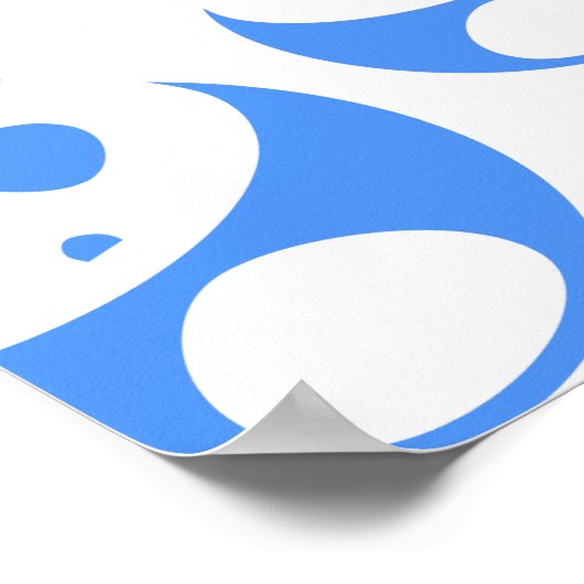 Kawaii Panda Baby Blue and White Pattern Poster (Ecke)