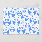 Kawaii Panda Baby Blue and White Pattern Postkarte (Vorderseite)