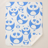 Kawaii Panda Baby Blue and White Pattern Sherpadecke (Vorderseite)