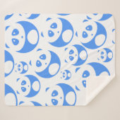 Kawaii Panda Baby Blue and White Pattern Sherpadecke (Vorderseite (Horizontal))