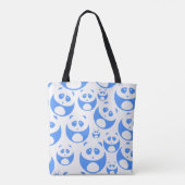 Kawaii Panda Baby Blue and White Pattern Tasche (Rückseite)