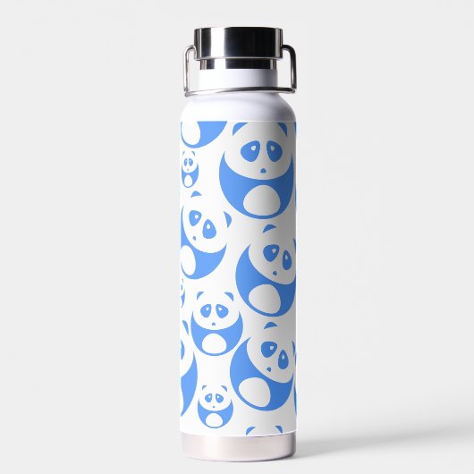 Kawaii Panda Baby Blue and White Pattern Wireless Trinkflasche (Rückseite)