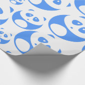 Kawaii Panda Baby Blue und White Pattern Geschenkpapier (Ecke)