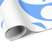 Kawaii Panda Baby Blue und White Pattern Geschenkpapier (Rolleneckpunkt)