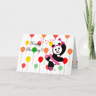 Kawaii Panda Ballet Dancer Erwägung Geburtstag Karte