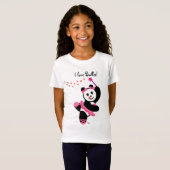 Kawaii Panda-Ballett-Tänzer-Erwägungsgrund T-Shirt (Vorne ganz)