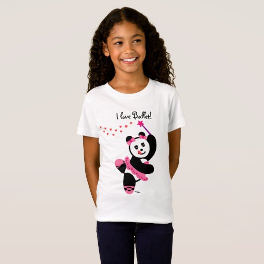 Kawaii Panda-Ballett-Tänzer-Erwägungsgrund T-Shirt (Vorne ganz)
