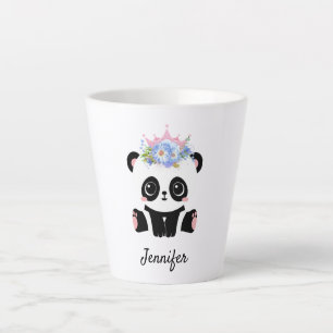 Kawaii Panda Bär niedliche Blumenkönigin personali Milchtasse