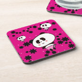 Kawaii Panda Bear Baby Girly Doodles von Leah G Untersetzer (Linke Seite)