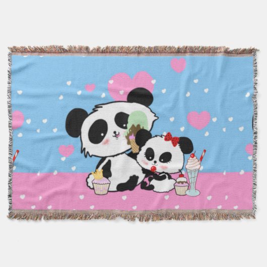 Kawaii Panda Bear Funny Niedlich Named Gifts Decke (Vorderseite)