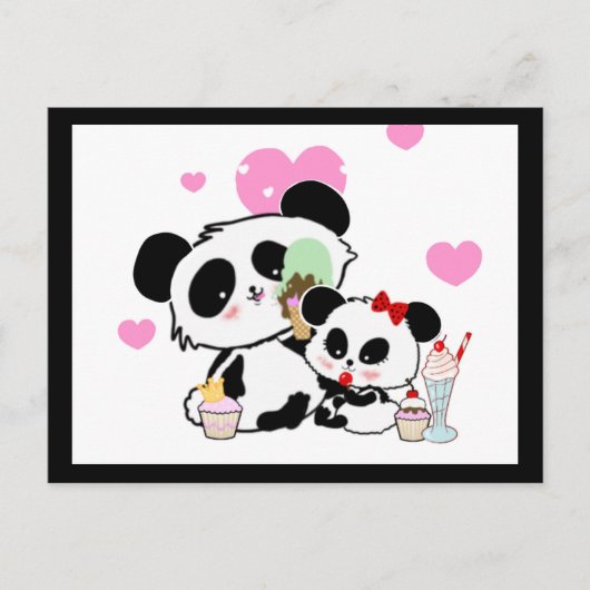 Kawaii Panda Bear Funny Niedlich Named Gifts Postkarte (Vorderseite)