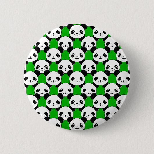 Kawaii Panda Bear Pattern Button (Vorderseite)