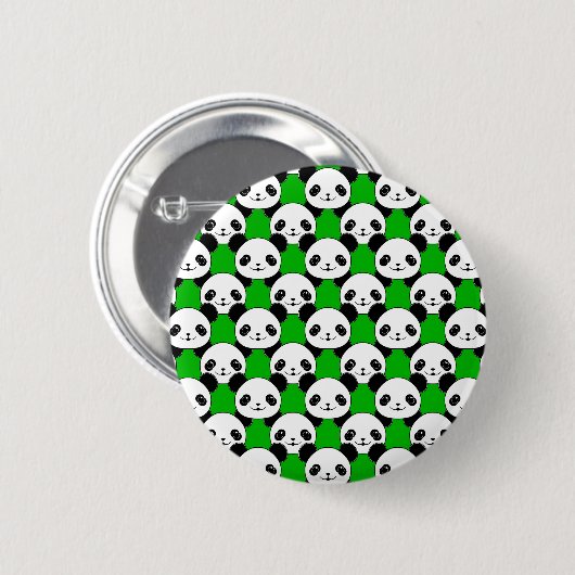 Kawaii Panda Bear Pattern Button (Vorne & Hinten)