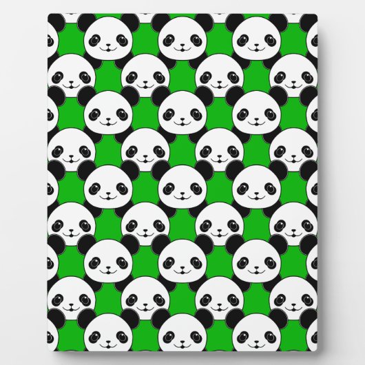 Kawaii Panda Bear Pattern Fotoplatte (Vorderseite)