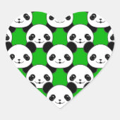 Kawaii Panda Bear Pattern Herz-Aufkleber (Vorderseite)