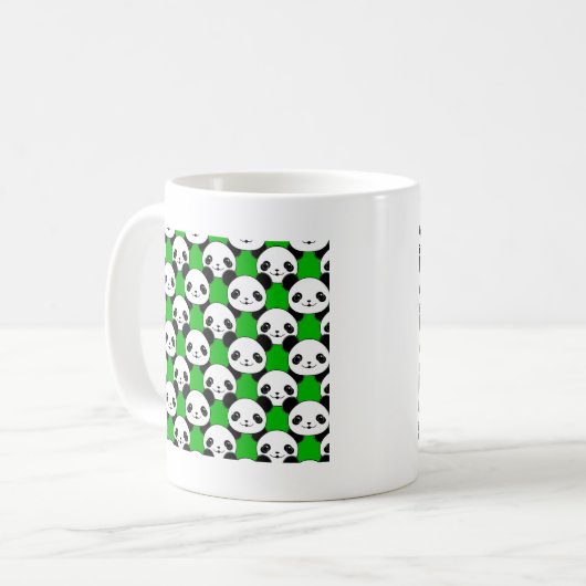 Kawaii Panda Bear Pattern Kaffeetasse (Vorderseite Links)