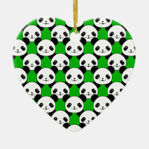 Kawaii Panda Bear Pattern Keramik Ornament