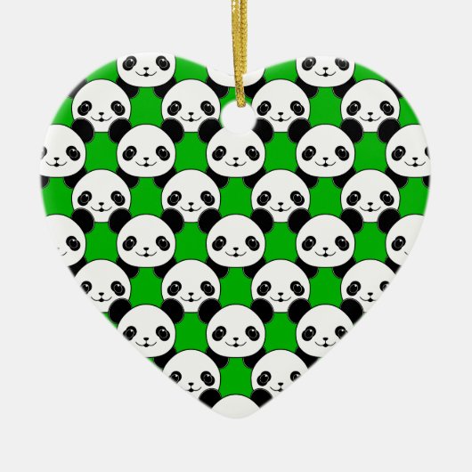 Kawaii Panda Bear Pattern Keramik Ornament (Vorne)