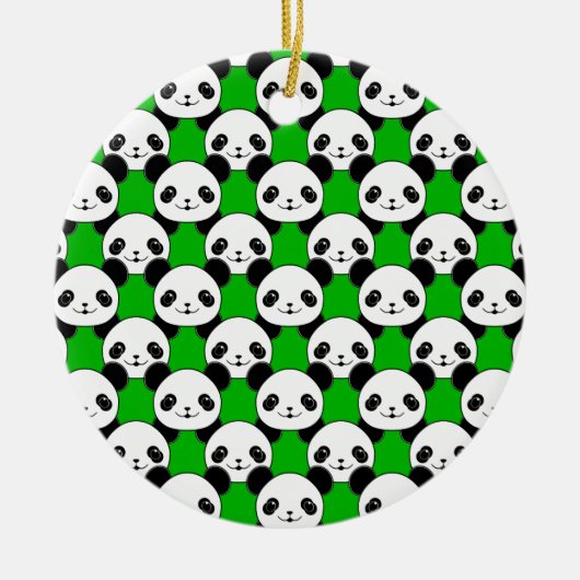 Kawaii Panda Bear Pattern Keramikornament (Vorne)