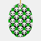 Kawaii Panda Bear Pattern Keramikornament (Vorne)