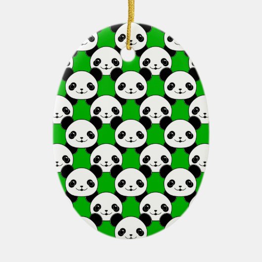 Kawaii Panda Bear Pattern Keramikornament (Vorne)