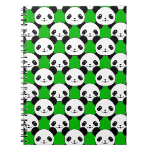 Kawaii Panda Bear Pattern Notizblock