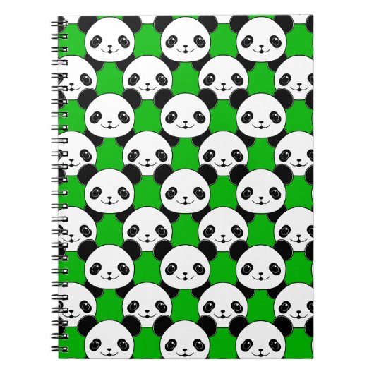 Kawaii Panda Bear Pattern Notizblock (Vorderseite)