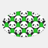 Kawaii Panda Bear Pattern Ovaler Aufkleber (Vorderseite)