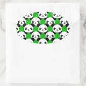 Kawaii Panda Bear Pattern Ovaler Aufkleber (Tasche)