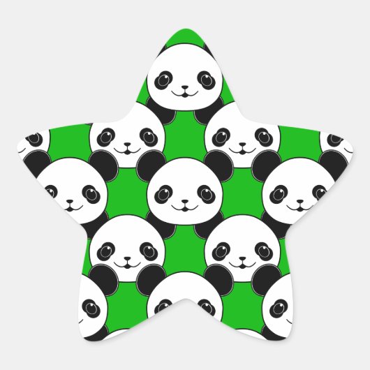 Kawaii Panda Bear Pattern Stern-Aufkleber (Vorderseite)