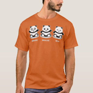 Kawaii Panda Bears Funny Coffee Espresso Regelmäßi T-Shirt