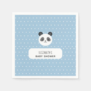 Kawaii Panda Blue Boy Baby Duschpolka Punkte Serviette