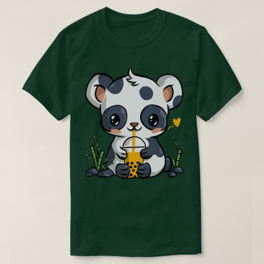 Kawaii Panda Boba Bubble Tea Drinker Anime Gift Gi T-Shirt (Design vorne)