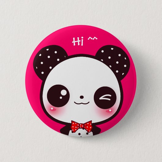 Kawaii Panda Button (Vorderseite)