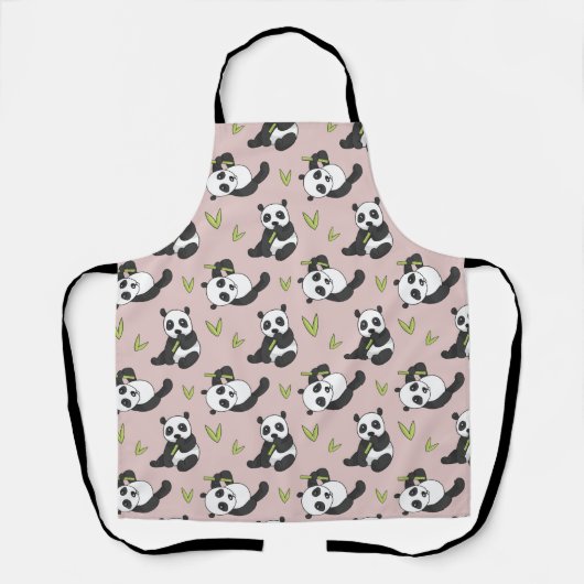 Kawaii Panda Cartoon Animal Pattern Cute Summer Schürze (Vorderseite)