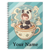 Kawaii Panda Coffee Study Spiral Notebook Notizblock (Vorderseite)