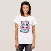 Kawaii Panda Cupcake Graphic T - Shirt (Vorne ganz)