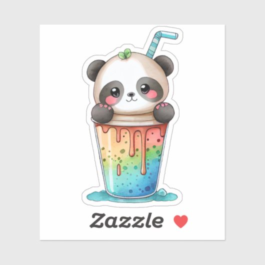 Kawaii Panda Drink Aufkleber (Blatt)