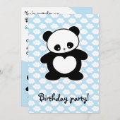 Kawaii Panda Einladung (Vorne/Hinten)
