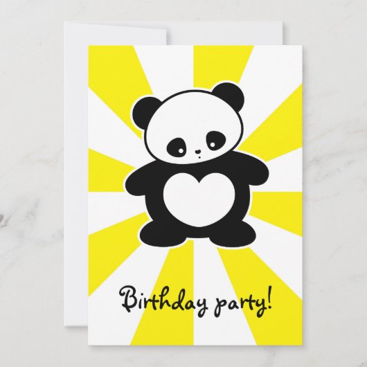 Kawaii Panda Einladung (Vorderseite)