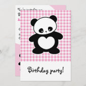 Kawaii Panda Einladung (Vorne/Hinten)