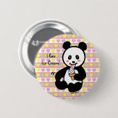 Kawaii Panda-Eiscreme-Cartoon Button (Vorne & Hinten)