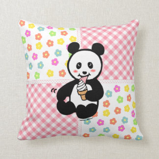 Kawaii Panda-Eiscreme-Cartoon-Patchwork Kissen