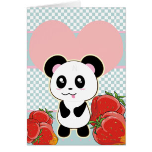 Kawaii Panda Erdbeeren niedlich